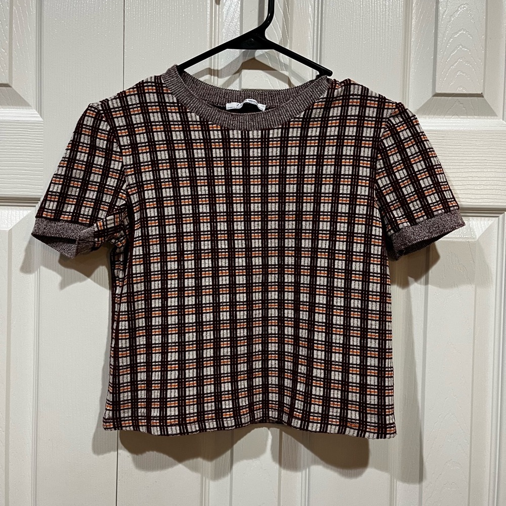 Zara, Plaid Blouse